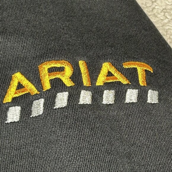 Ariat Rebar Workman Hoodie Mens Large Black Pullover Fleece Workwear 10027972 - Picture 3 of 16